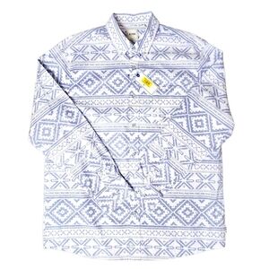 ROWM Dillard's Large Long Sleeve Button Down Southwestern 100% Cotton Shirt  NWT